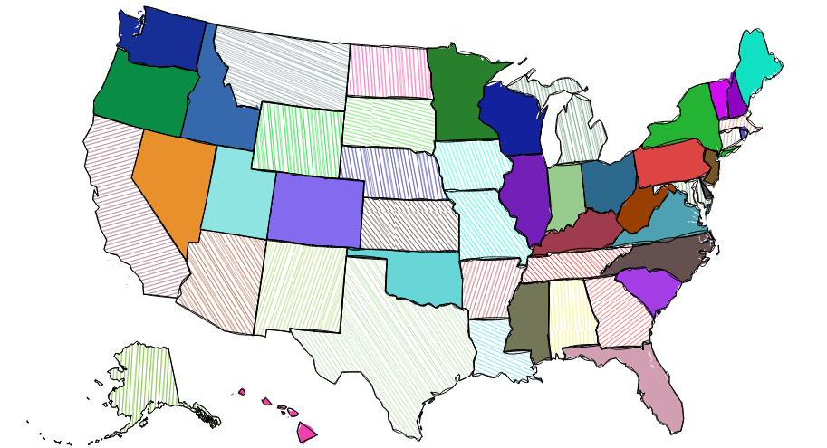 Rough.js US map